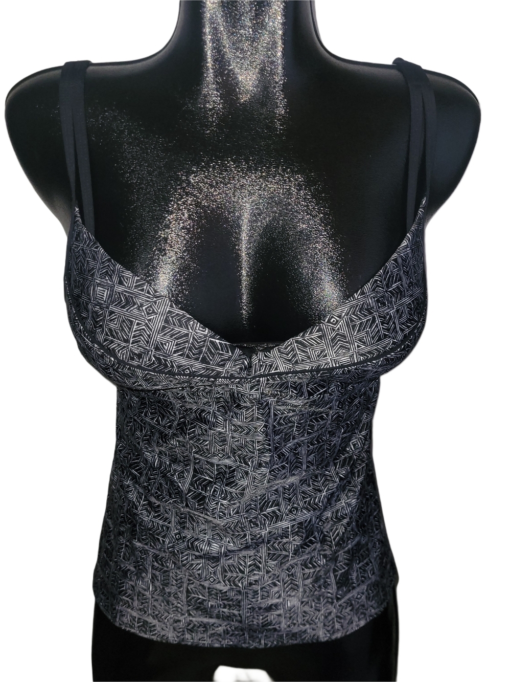Lole Black Patterned Women's Swim Tank Top Size XL